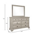 thumbnail image 4 of Renova Distressed Parchment Wood Bedroom Set, Queen Panel Bed, Dresser, Mirror, Nightstand, 4 of 12