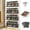 4 Rack, variant on Wooden Lid Magnetic Spice Rack with 24 Jars, 216 Labels, Steel Funnel for Kitchen Storage