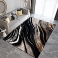 thumbnail image 2 of Black Gold Marble Texture Area Rug, Luxurious Gilt Geometric Stripes Indoor Non-Slip Rugs, Machine Washable Breathable Durable Carpet for Front Entrance Floor Decor-4x5ft, 2 of 7