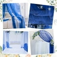 thumbnail image 6 of 2 Panels Wedding Arch Draping Fabric 66.5 Inch x 9.8 Ft Wedding Fabric Dark Blue White Sheer Hanging Fabric Organza Fabrics for Wedding Sheer Backdrop Birthday Party Home Decor DIY, 6 of 8