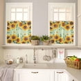 thumbnail image 4 of Yellow Sunflower Kitchen Curtains, Spring Floral Striped Farmhouse 3-Piece Kitchen Curtain Valance and Tiers Set 24 Inch Length, Rod Pocket Half Window Curtains for Cafe Living Room Bathroom, 4 of 6