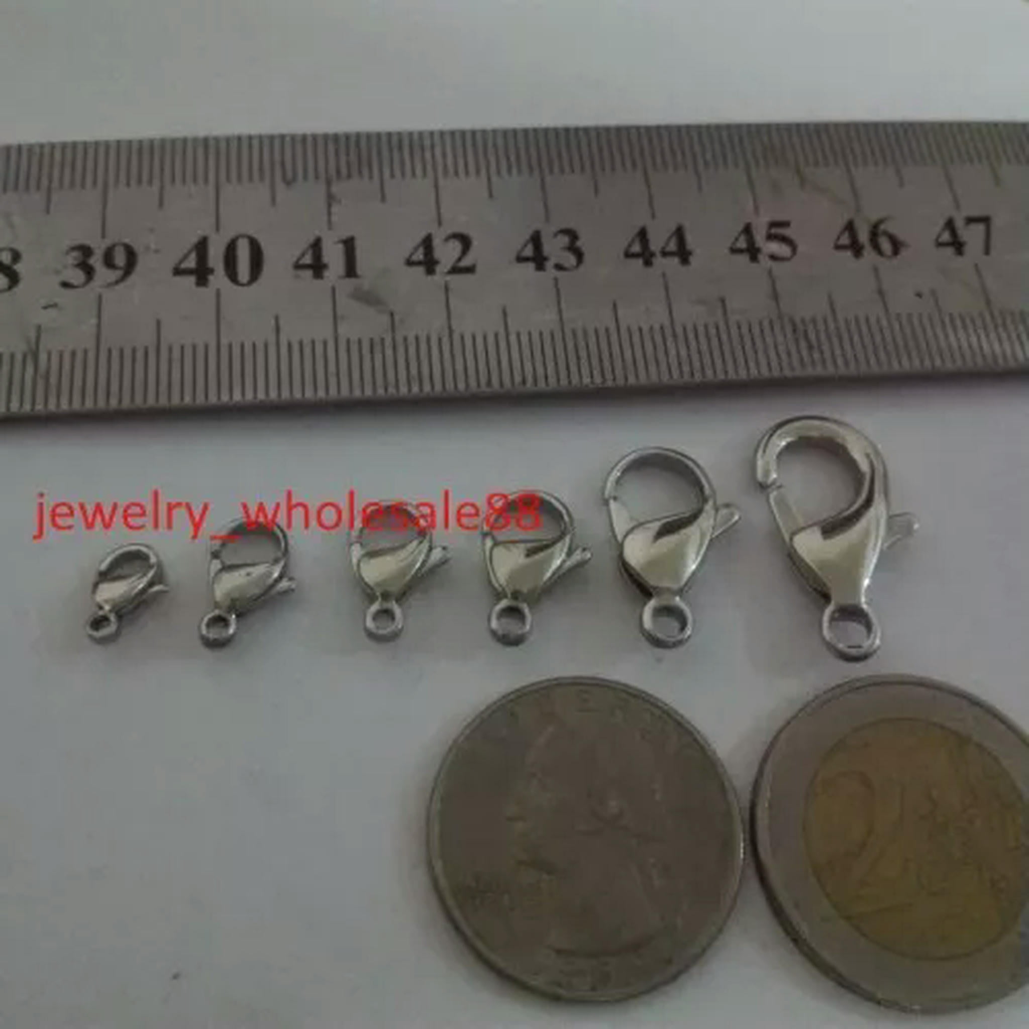 HOOUN wholesale 100pcs/ 500pcs Stainless steel lobster clasps & Hooks jewelry finding-10mm-500pcs