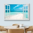 thumbnail image 5 of wall26 Canvas Print Wall Art Window View White Sand Trail Ocean Beach Island Wilderness Nature Photography Realism Scenic Landscape Colorful Multicolor for Living Room, Bedroom, Office - 16"x24&, 5 of 5