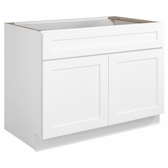 Design House Brookings Solid Wood Ready to Assemble Sink Base Kitchen Cabinet (42" x 24" x 34.5"), Sherwin Williams® White
