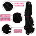 thumbnail image 3 of SHCKE 18" Ponytail Hair Extensions Claw Clip Ponytail Hairpiece Wavy Curly Hair Extension Synthetic Ponytail for Women Natural Black, 3 of 5