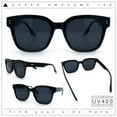 thumbnail image 2 of Womens Fun Pop Color Oversized Horn Rim Retro Plastic Fashion Sunglasses All Black, 2 of 6