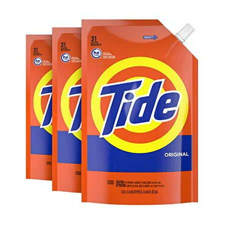 Tide Liquid Laundry Detergent, Original Scent, 93 Total Loads, 3 Pack