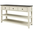 thumbnail image 5 of 50" Retro Console Table with Two Open Shelves for Living Room, Traditional Design Sofa Sidetable with Three Drawers and Bottom Shelf for Entryway Hallway, Buffet Cabinet for Entrance, Restaurant, 5 of 9