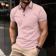 thumbnail image 6 of Evdexr Polo Shirts for Men Short Sleeve Slim Fit Tshirts Performance Wicking Work Golf Shirt Pink 3XL, 6 of 10