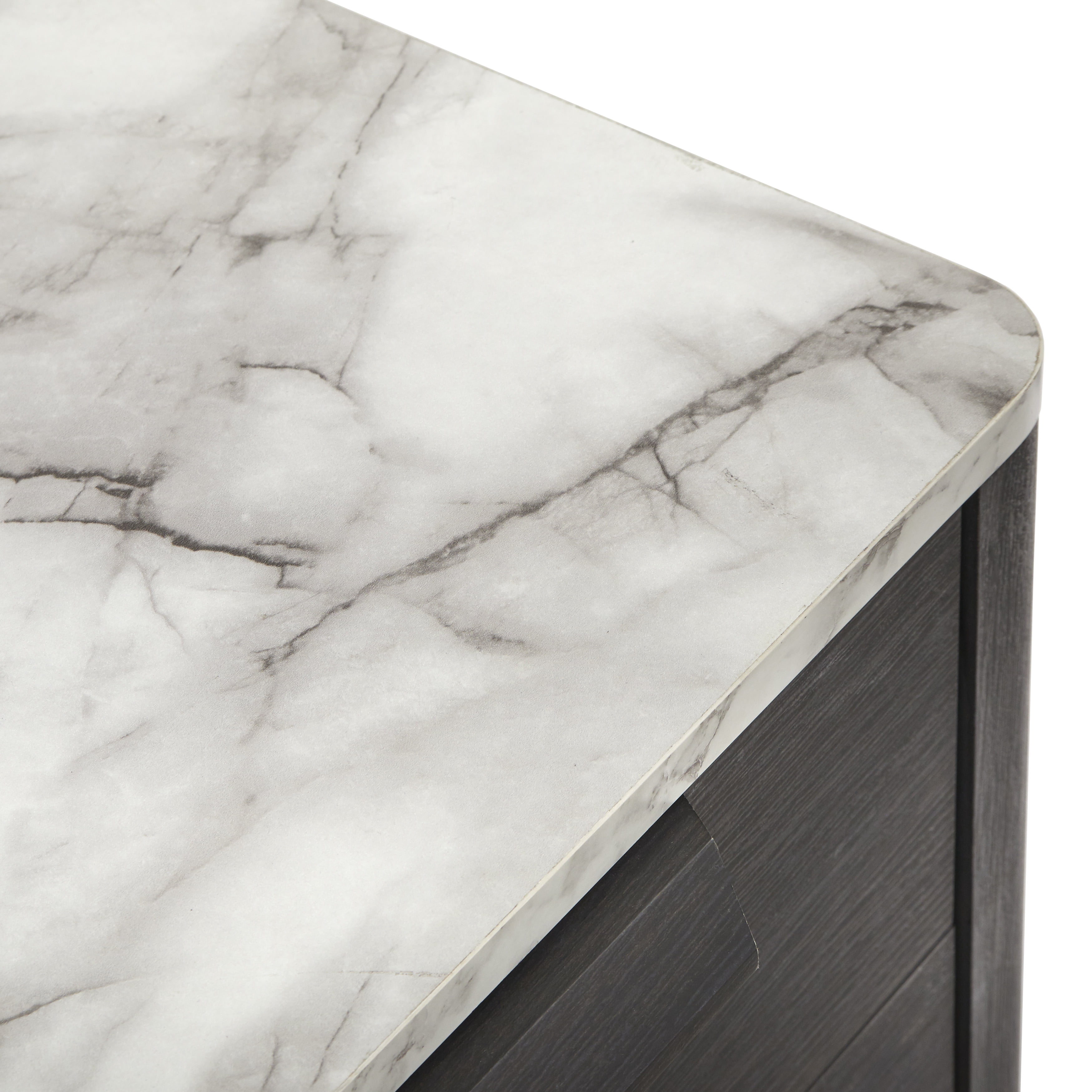 TMS Keely Night Stand, Charcoal Gray and White