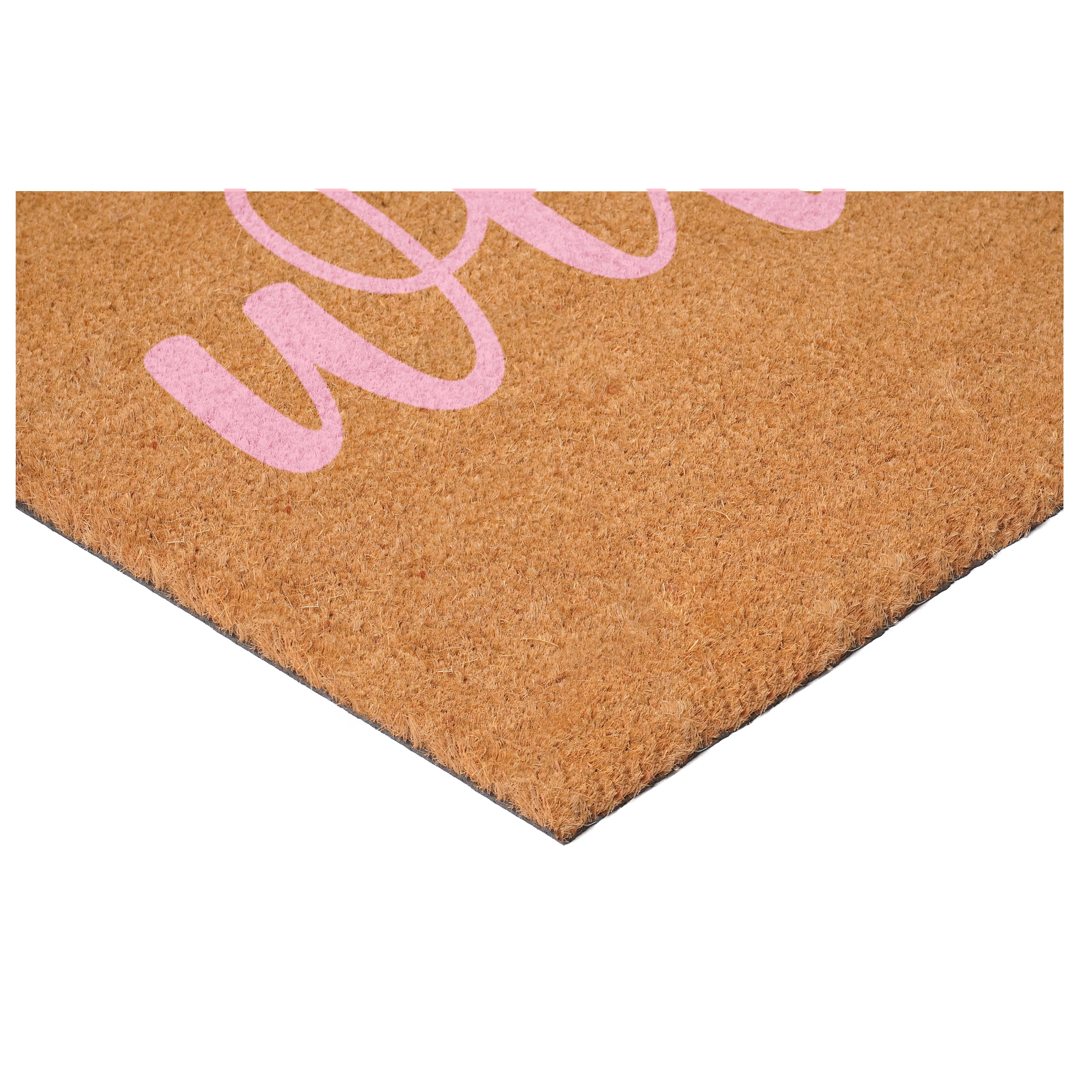 Pink Welcome Bow Doormat, 24" x 36"