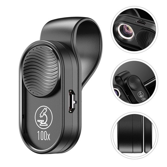 TEHAUX Pocket Size Phone Microscope Smartphone Microscope Black 1Pcs For And Image Recording