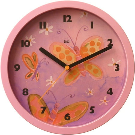 Bai 10" Children's Wall Clock, Butterflies