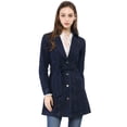 thumbnail image 2 of Chaqueta Vaquera Allegra K Larga con Cinturón y Solapa Azul oscuro XS, 2 of 6