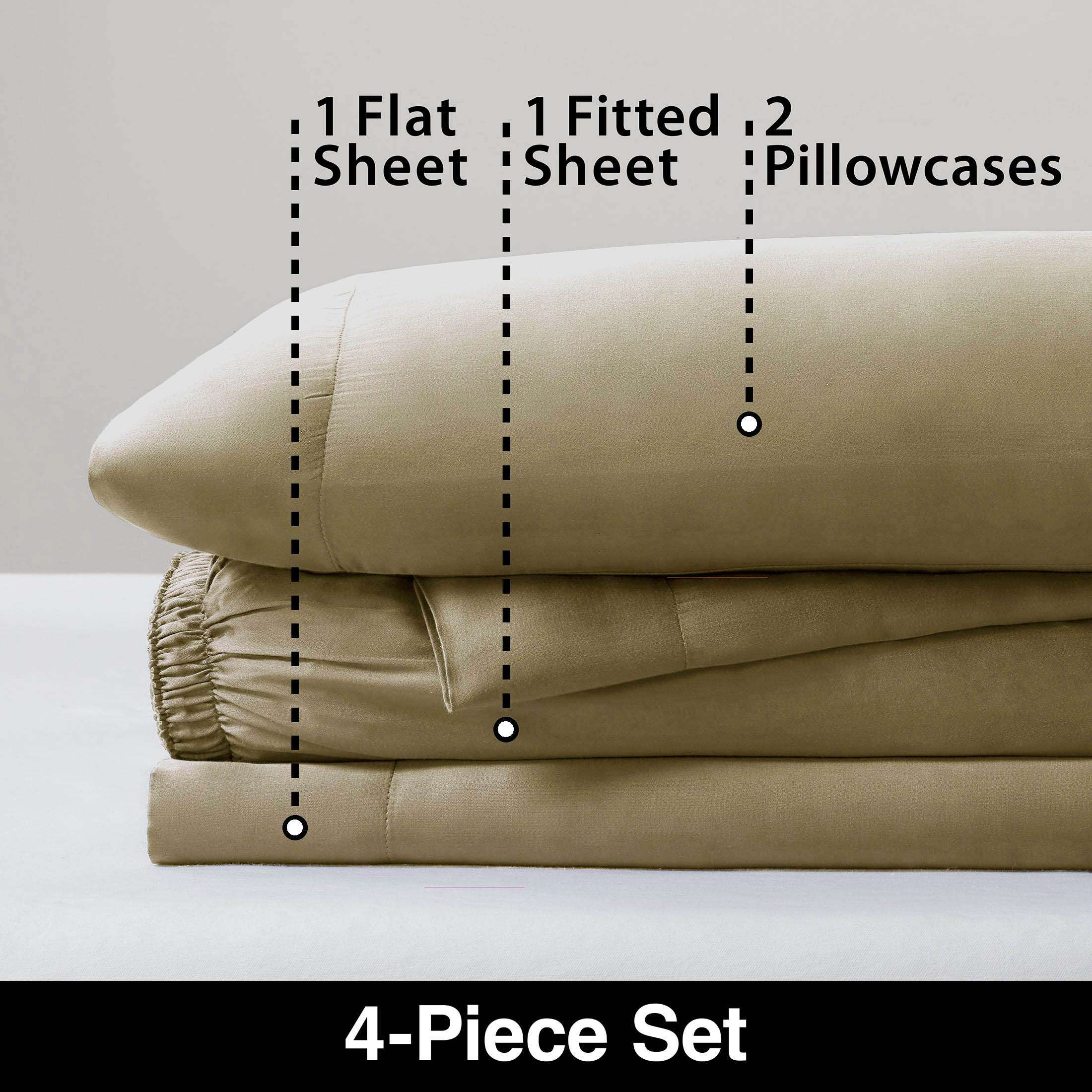 Allswell 4-Piece Silky Serenity 100% TENCEL™ Bed Sheets Set, Tan, Queen