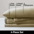 thumbnail image 5 of Allswell 4-Piece Soft & Silky Serenity 100% TENCEL™ Bed Sheets Set, Tan, Queen, 5 of 9