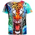 thumbnail image 1 of Tigre Sauvage Éclaboussures Partout Adulte T-Shirt, 1 of 1