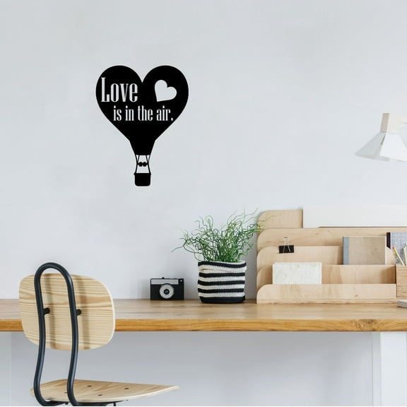 Love Is In The Air Quote Hot Air Balloon Wall Sticker Art Decal for Girls Boys Kids Room Bedroom Nursery Kindergarten Garage House Fun Home Decor Stickers Wall Art Vinyl Decoration Size (30x27 inch)