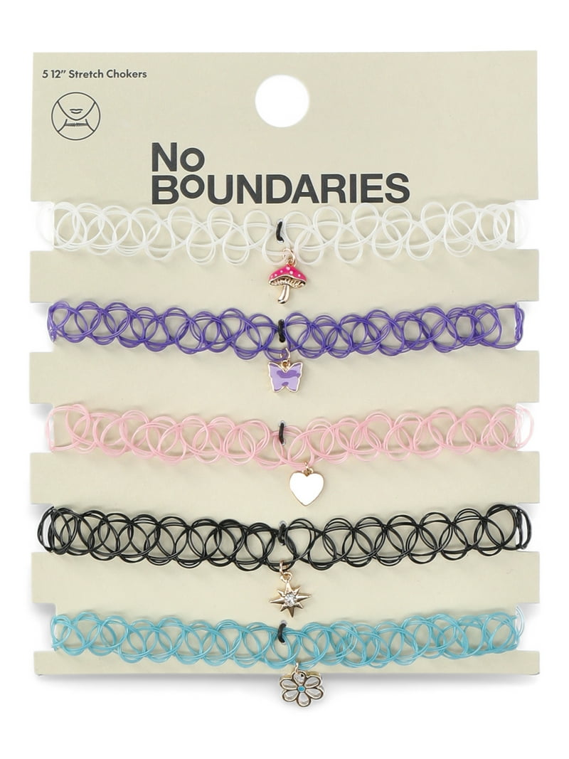 No Boundaries Charm Stretch Choker Necklace Set 5-Pack
