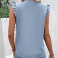thumbnail image 6 of XFLWAM Womens Contrast Lace V Neck Tank Tops Ruffle Sleeve Summer Blouse Casual Sleeveless Loose Fit Vest Shirts, 6 of 9