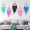 thumbnail image 3 of Atrapasueños de plumas de cristal, árbol de la vida de piedras preciosas de colores, artesanía para colgar en la pared, decoraciones navideñas para el hogar, 3 of 4