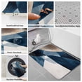 thumbnail image 6 of Navy Blue Brown Bath Mat 3 Piece Bathroom Rug Set, Modern Geometric Abstract Art Non Slip Bath Rug Contour Mat and Toilet Lid Cover, Absorbent Shower Mats Soft Bath Rugs and Mats Sets, 6 of 8