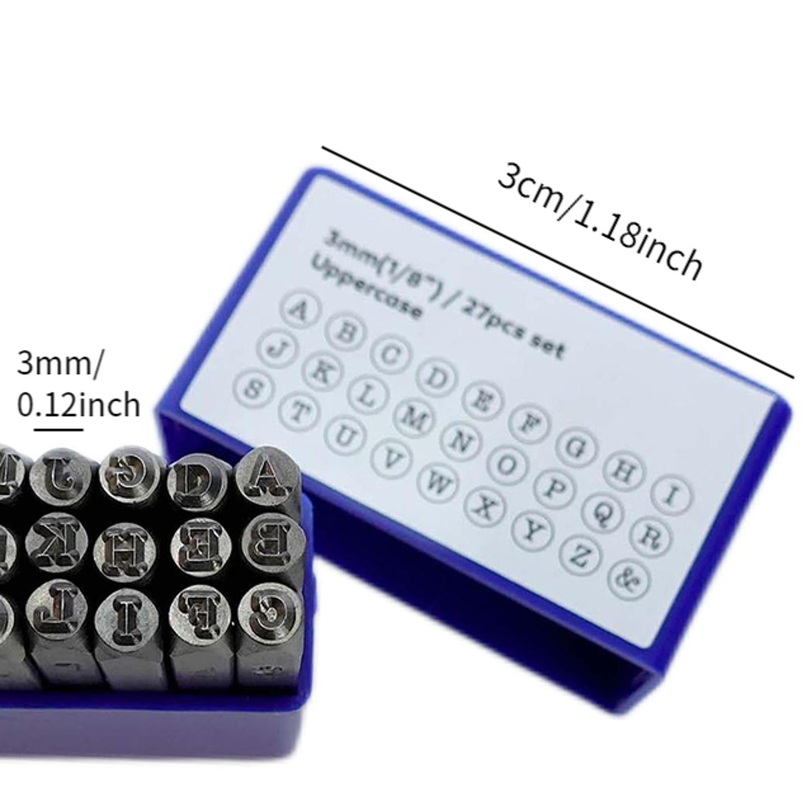 Nishiyuenyi 3mm Metal Stamping Tool Set Permanently Engrave Jewelry Craft Stamping Punch Set 27x Capital Letter