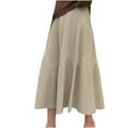 thumbnail image 2 of GERsome Women's High Waist A-line Flared Long Skirt Winter Fall Midi Knit Skirt, 2 of 9
