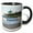 Black/White, variant on 3drose, Usa, South Carolina. Folly Beach, Surf at the Pier on the Beach, 11oz Magic Transforming Mug