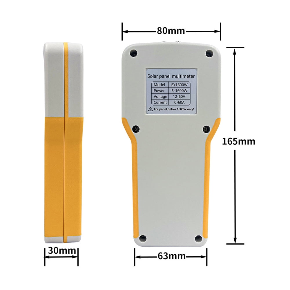 Tickas 1600W Photovoltaic Panel Multimeter Solar Panel Tester Open Circuit Voltage Test Device Maximum Power Point Voltage Current Power Test Meter LCD Display with Backlight