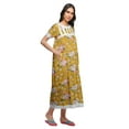 thumbnail image 2 of Moomaya Printed Short Sleeve Maxi Nightdress Button Down Cotton Sleepwear Gown, 2 of 6