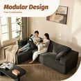 thumbnail image 2 of BIGSYY 107" L-Shape Left Corduroy Modular Sofa for Adults, Boneless, Deep Seat, No Assembly, Grey (2 Packages), 2 of 9