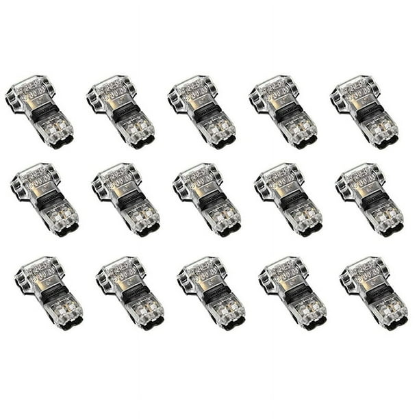 15 Uds. Conectores de Cable de 3 VíAs y 2 Conectores de Cable T-Tap Compactos Universales de Bajo Voltaje Sin Pelar para Cable 18-22 AWG