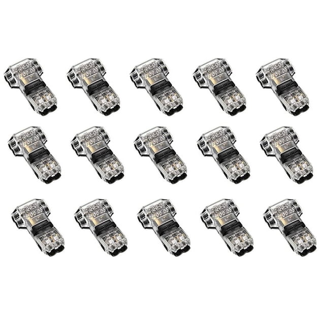 15 Uds. Conectores de Cable de 3 VíAs y 2 Conectores de Cable T-Tap Compactos Universales de Bajo Voltaje Sin Pelar para Cable 18-22 AWG