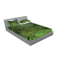 thumbnail image 2 of Ambesonne Tropical Fitted Sheet & Pillow Sham Set, Rice Paddies, Full, Green, 2 of 2