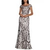 Xscape Women's Patterned-Sequin Gown Navy Size 10