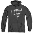 thumbnail image 1 of Superman Dripping Shield Adult Heather Hoodie Sweatshirt Black, 1 of 1