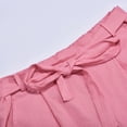 thumbnail image 7 of WAYUTE Womens Sets 2 Piece Outfits Casual Solid Color V Neck Loose Fit Top and Knee Length Belted Shorts Set Thin Breathable Streetwear, 7 of 7