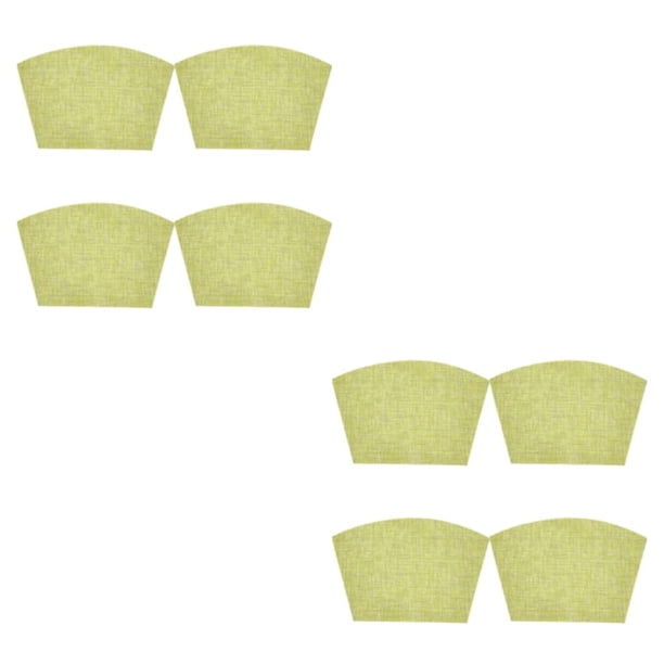 Moyic 4 piezas de manteles individuales de redonda en forma de cuña tejido resistente a las manchas almohadilla de limpieza antideslizante Verde 2Conjunto
