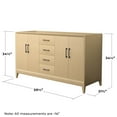 thumbnail image 4 of Wyndham Collection Wch7575-60D-Cxsxx-Mxx Janna 60" Double Free Standing Vanity Cabinet, 4 of 5