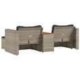 thumbnail image 5 of vidaXL 5 Piece Garden Sofa Set with Cushions Grey Poly Rattan Acacia, 5 of 5