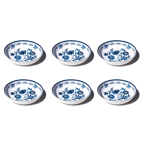 Medallion Flower NewWave Melamine Low Bowl - Blue - 8.8" - Set of 6