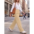 thumbnail image 5 of Airmenty Wide Leg Pants for Women High Waisted Stretchy Work Dress Pants Business Casual Palazzo Pants Dressy Slacks Trousers with Pockets S-2XL, 5 of 8