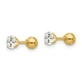 thumbnail image 2 of Boucles d'Oreilles Boule Réversible CZ & 4mm en Or Jaune 14K Madi K Poli, 2 of 2