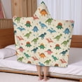 thumbnail image 5 of Beige Colorful Dinosaurs Pattern Hooded Bath Towel，50"x30" for Ages 3 To 12 Kids, Quick Dry Lightweight Soft Microfiber Hood Beach Towel Cover Up for Kids, 5 of 7