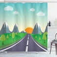 thumbnail image 1 of Ambesonne Landscape Shower Curtain, Road Trip Forest, 69"Wx75"L, Multicolor, 1 of 3