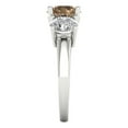 thumbnail image 3 of 3.25ct Round Cut Brown Champagne Crystal 18k White Gold Engraving Statement Bridal Wedding 3 stone Designer Ring Size 10.5, 3 of 5