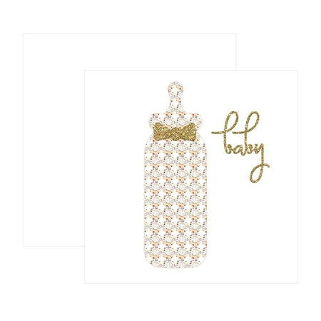 C.R. Gibson Gift Enclosure Card, Baby Bottle, 3 x 3 inches, Sold Individually