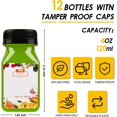 thumbnail image 3 of Baomifa-12 Pcs Mini Bouteilles de Jus en Plastique 4oz avec Bouchons pour Jus & Smoothies, Bouteilles Vides Réutilisables Transparentes avec Étiquette, Entonnoir et Brosse, Contenants de Boisson en Vrac avec Couvercles pour Mini Réfrigérateur, 3 of 4
