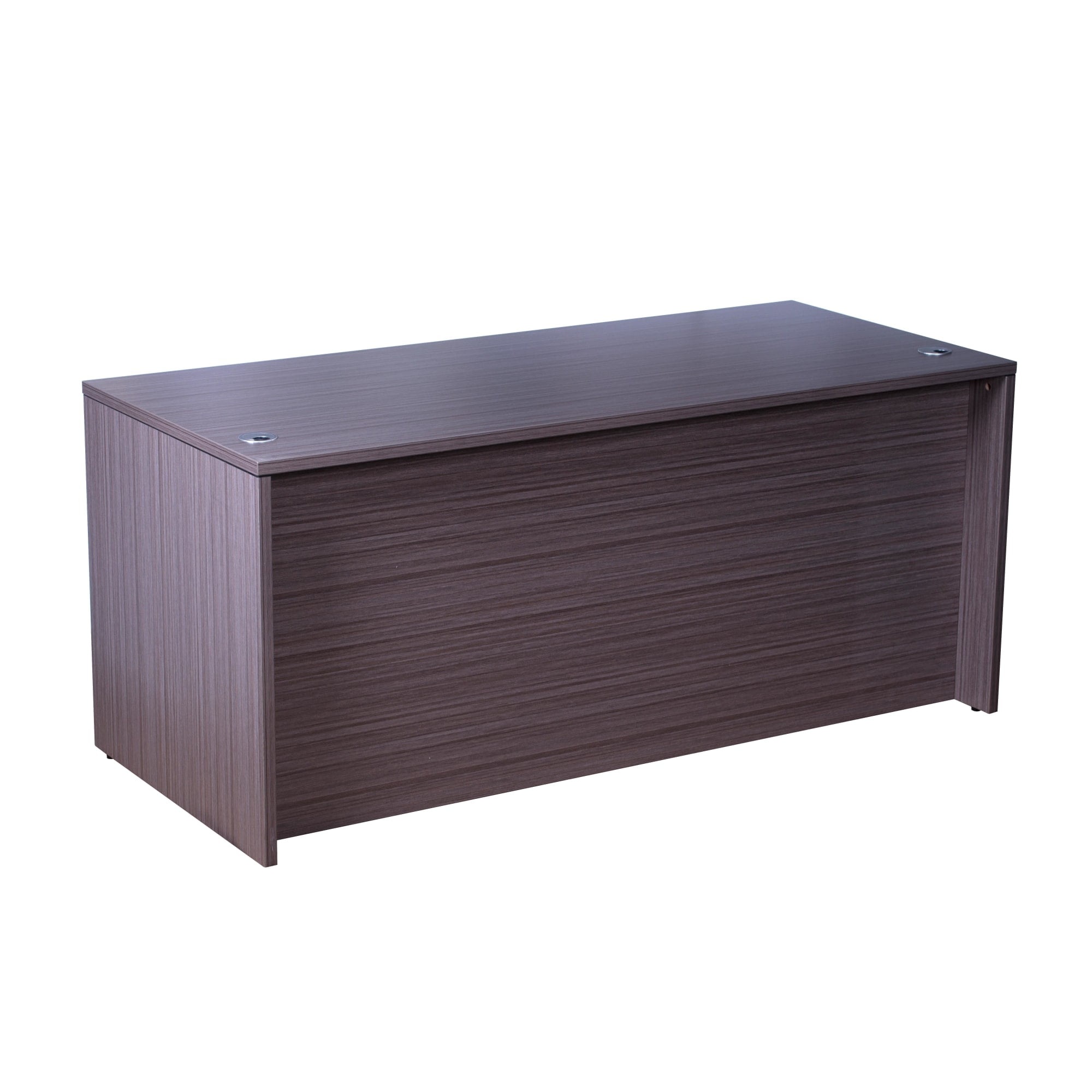 Boss Office Products 71 Inch Desk, Executive L-Shape Corner Desk with Box/Box/File Storage Pedestal, Driftwood